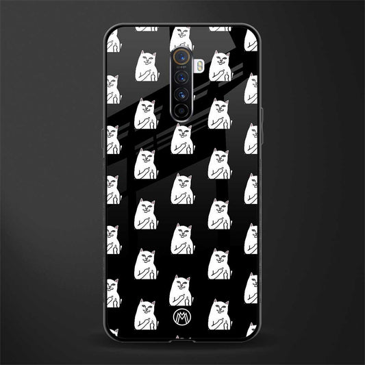 middle finger cat meme glass case for realme x2 pro image