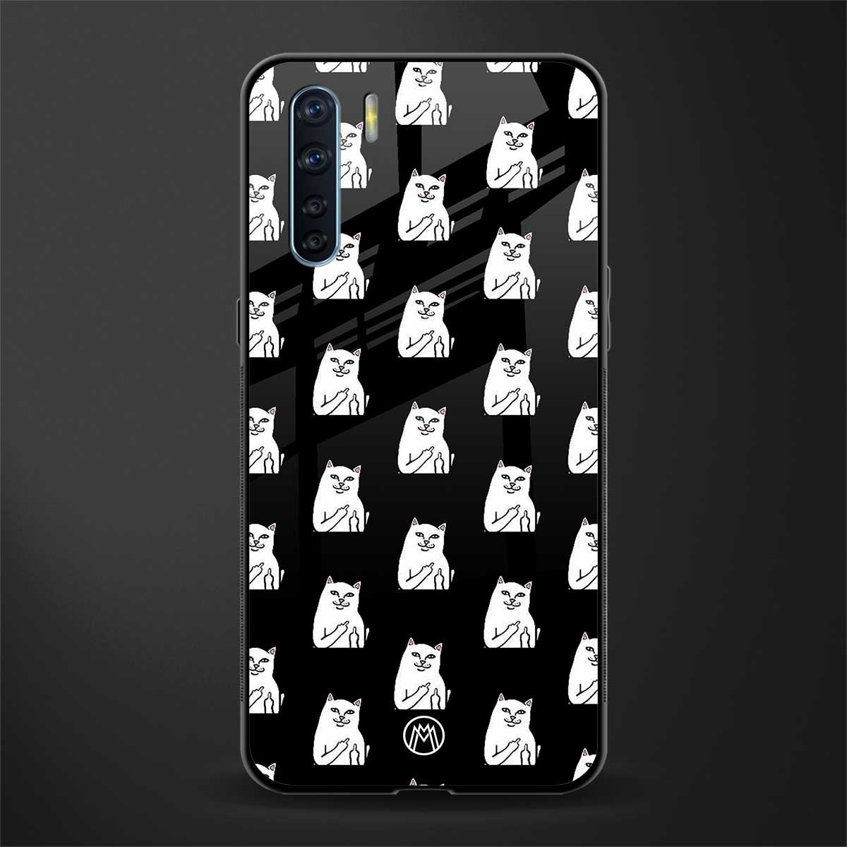 middle finger cat meme glass case for oppo f15 image