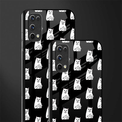 middle finger cat meme glass case for realme 7 pro image-2