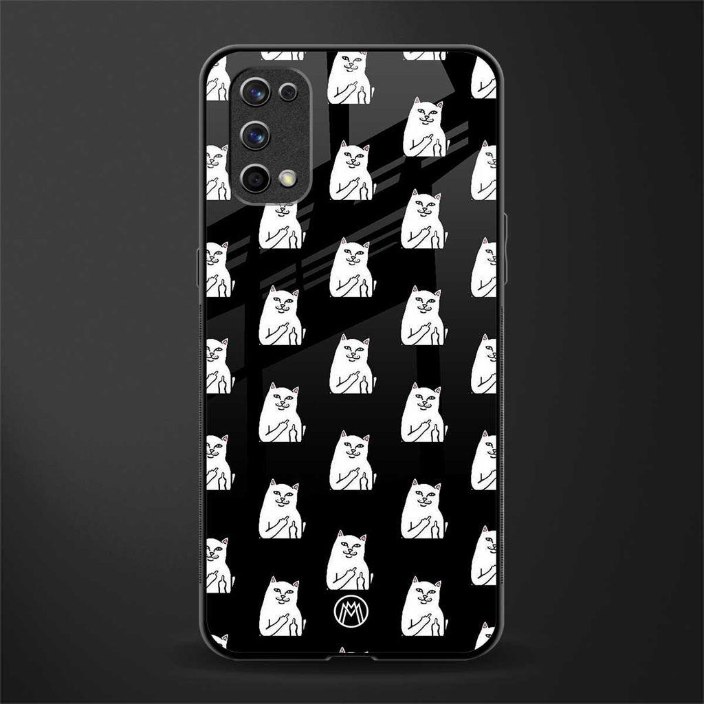 middle finger cat meme glass case for realme 7 pro image
