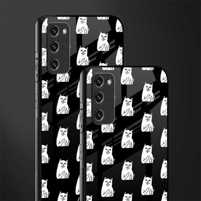 middle finger cat meme glass case for samsung galaxy s20 fe image-2