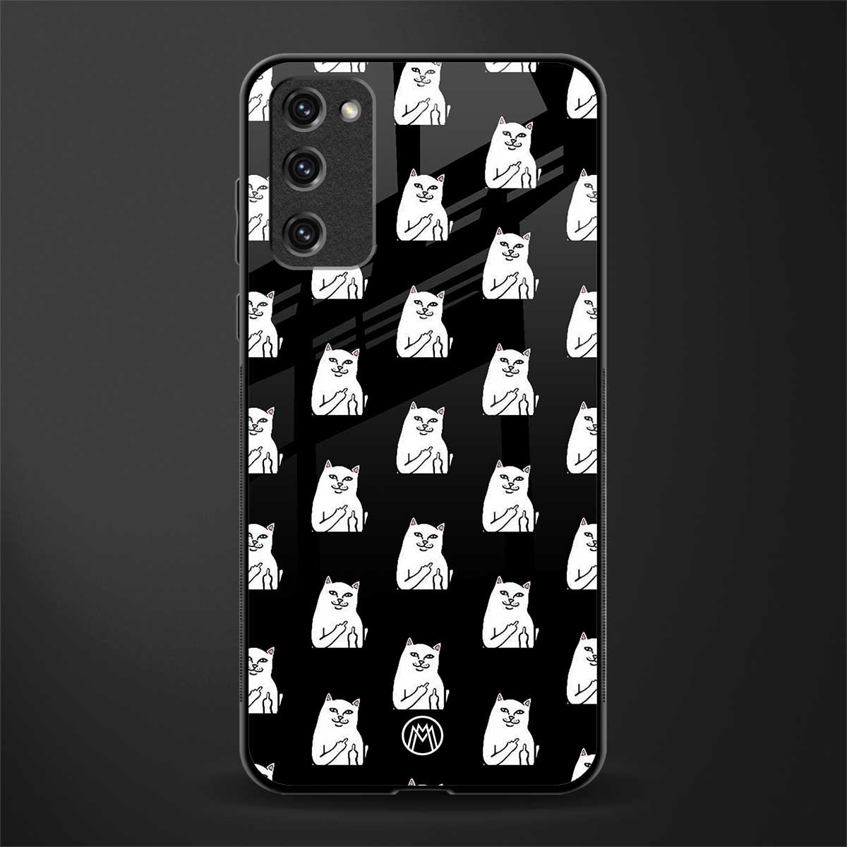 middle finger cat meme glass case for samsung galaxy s20 fe image