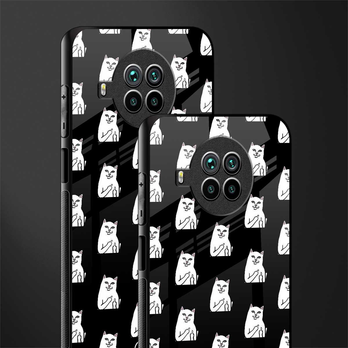 middle finger cat meme glass case for mi 10i image-2
