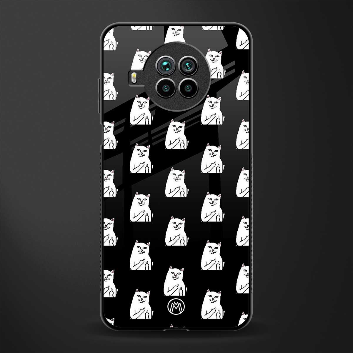 middle finger cat meme glass case for mi 10i image