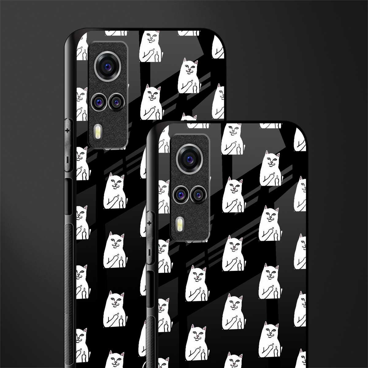 middle finger cat meme glass case for vivo y51a image-2