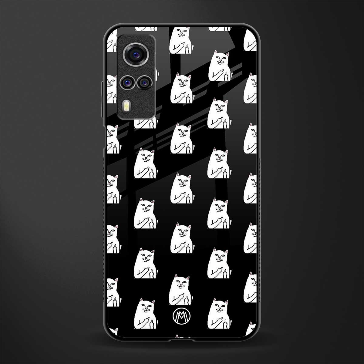 middle finger cat meme glass case for vivo y31 image