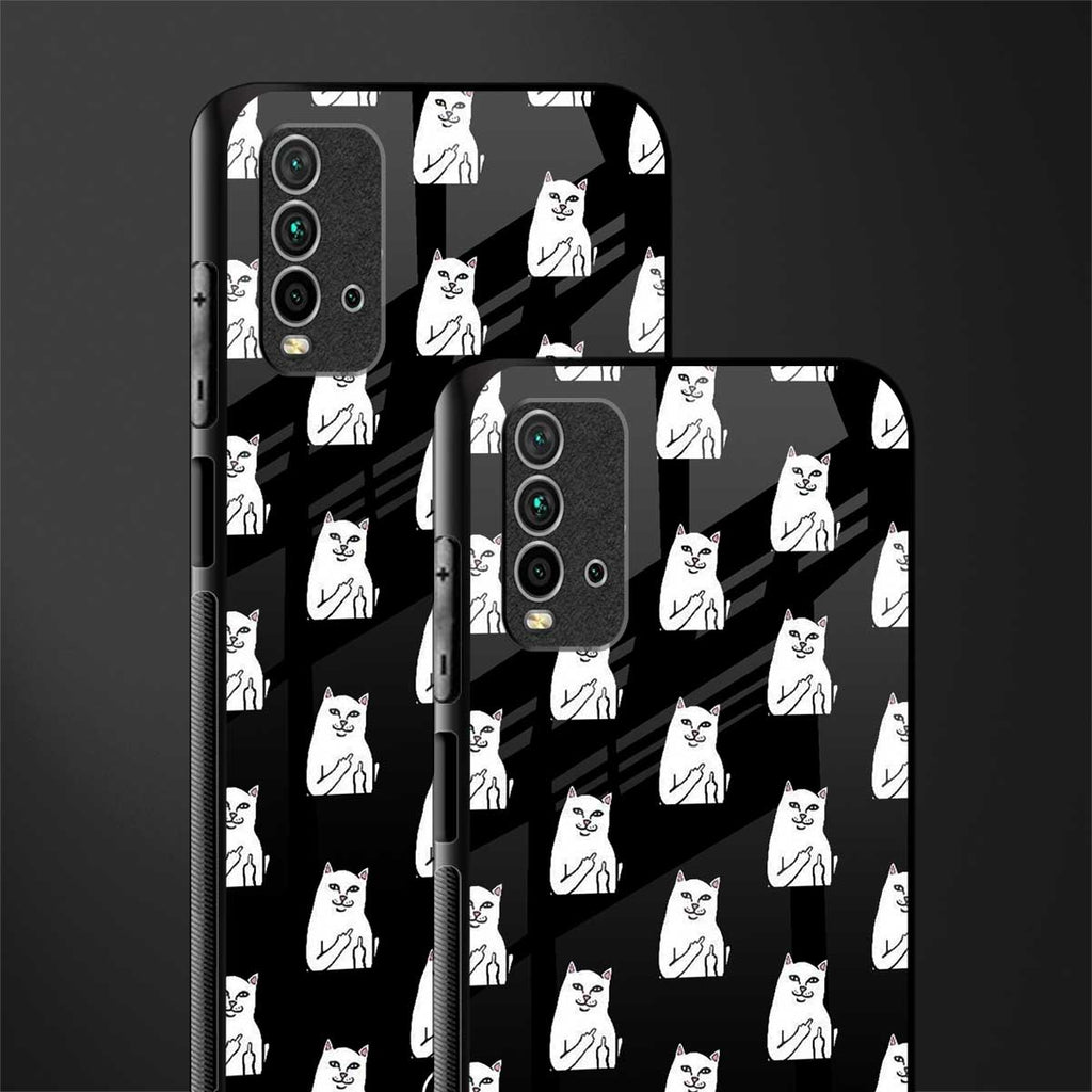 middle finger cat meme glass case for redmi 9 power image-2