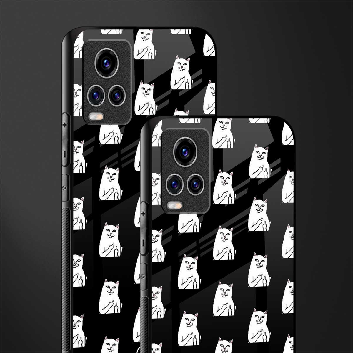 middle finger cat meme glass case for vivo v20 pro image-2