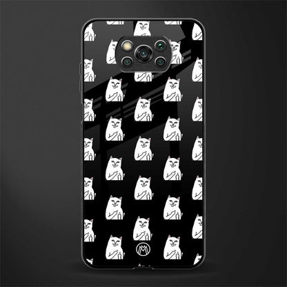 middle finger cat meme glass case for poco x3 pro image
