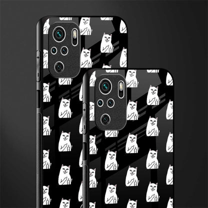 middle finger cat meme glass case for redmi note 10s image-2