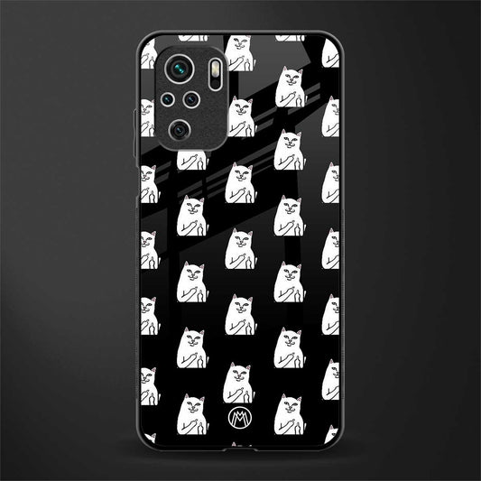middle finger cat meme glass case for redmi note 10s image