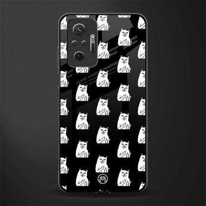 middle finger cat meme glass case for redmi note 10 pro image