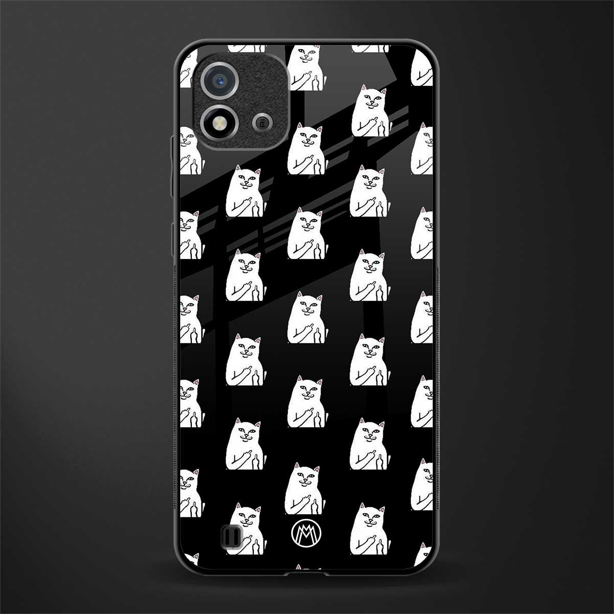 middle finger cat meme glass case for realme c20 image