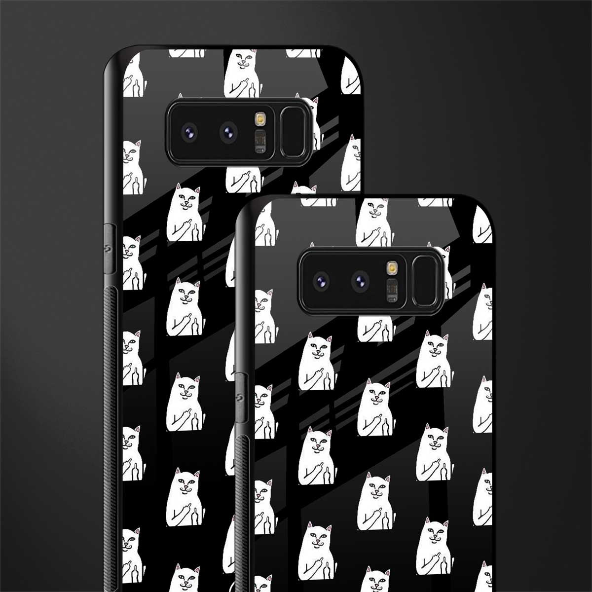 middle finger cat meme glass case for samsung galaxy note 8 image-2
