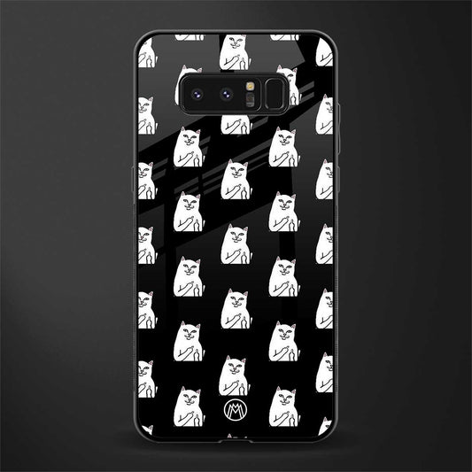 middle finger cat meme glass case for samsung galaxy note 8 image