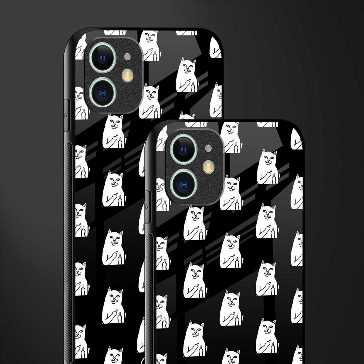 middle finger cat meme glass case for iphone 12 mini image-2