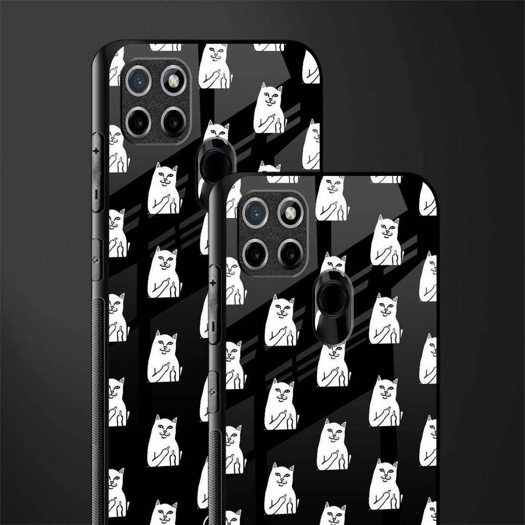 middle finger cat meme glass case for realme c21 image-2