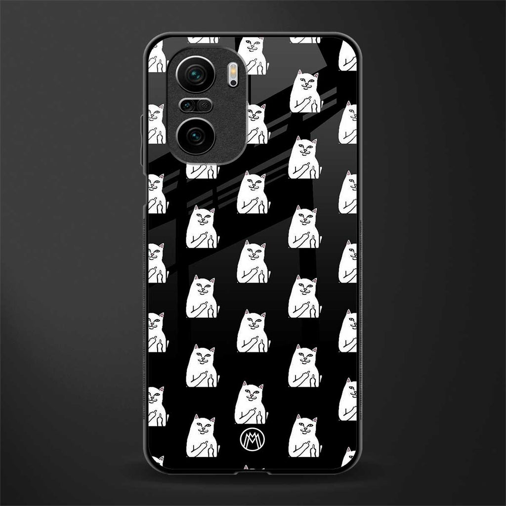 middle finger cat meme glass case for mi 11x 5g image