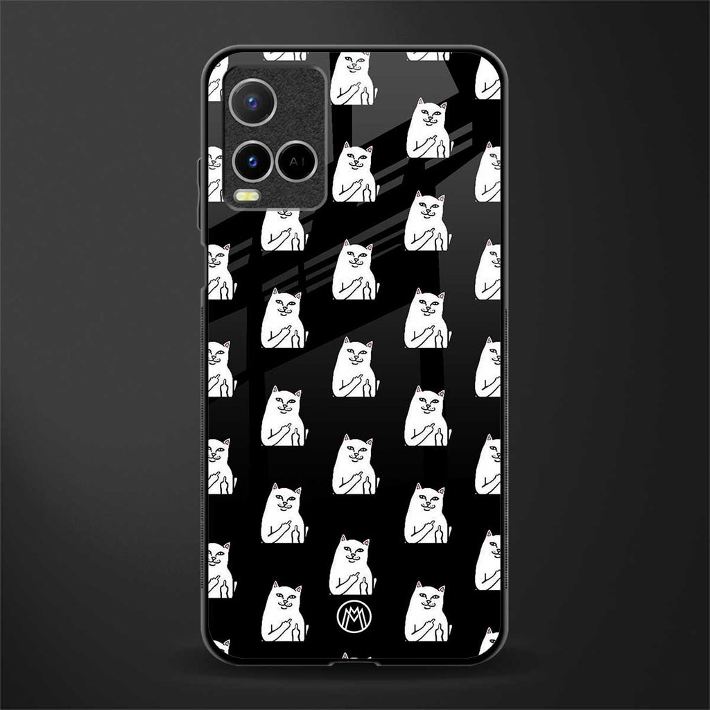 middle finger cat meme glass case for vivo y21 image