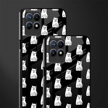 middle finger cat meme glass case for realme 8i image-2