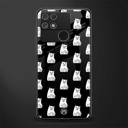 middle finger cat meme back phone cover | glass case for realme narzo 50a