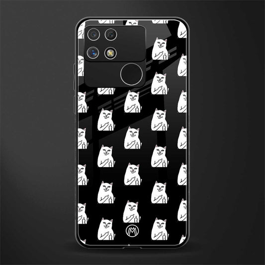 middle finger cat meme back phone cover | glass case for realme narzo 50a