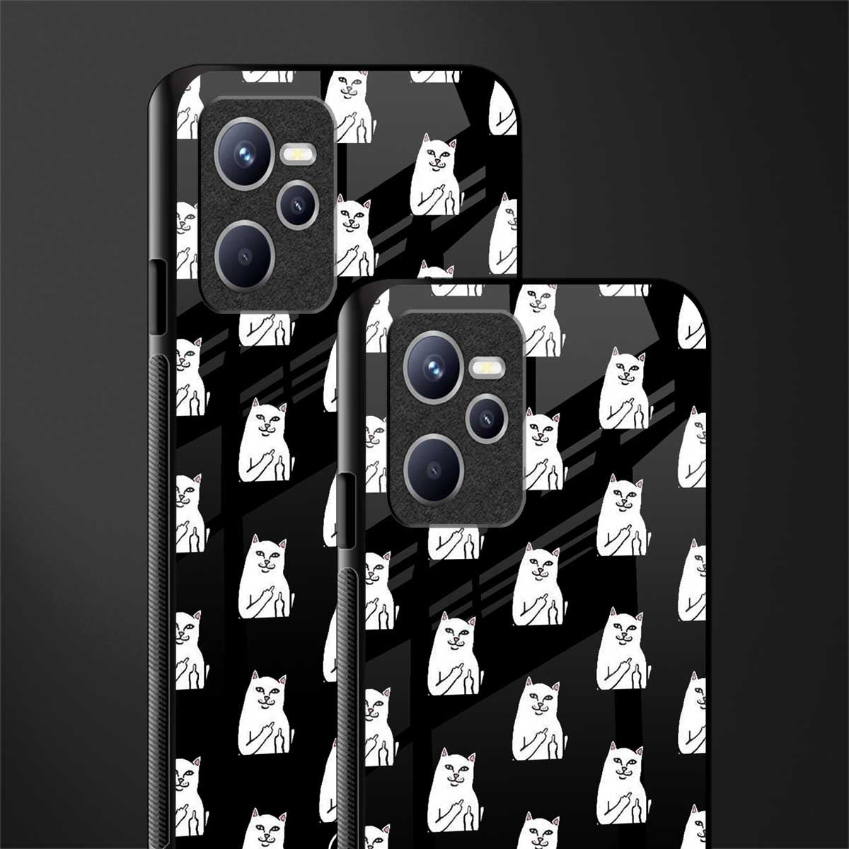 middle finger cat meme glass case for realme c35 image-2