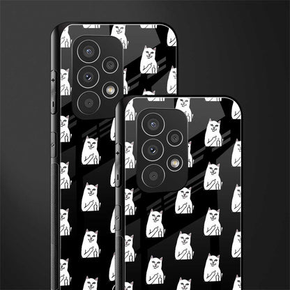 middle finger cat meme back phone cover | glass case for samsung galaxy a23