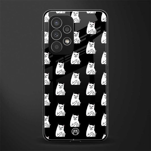 middle finger cat meme back phone cover | glass case for samsung galaxy a23