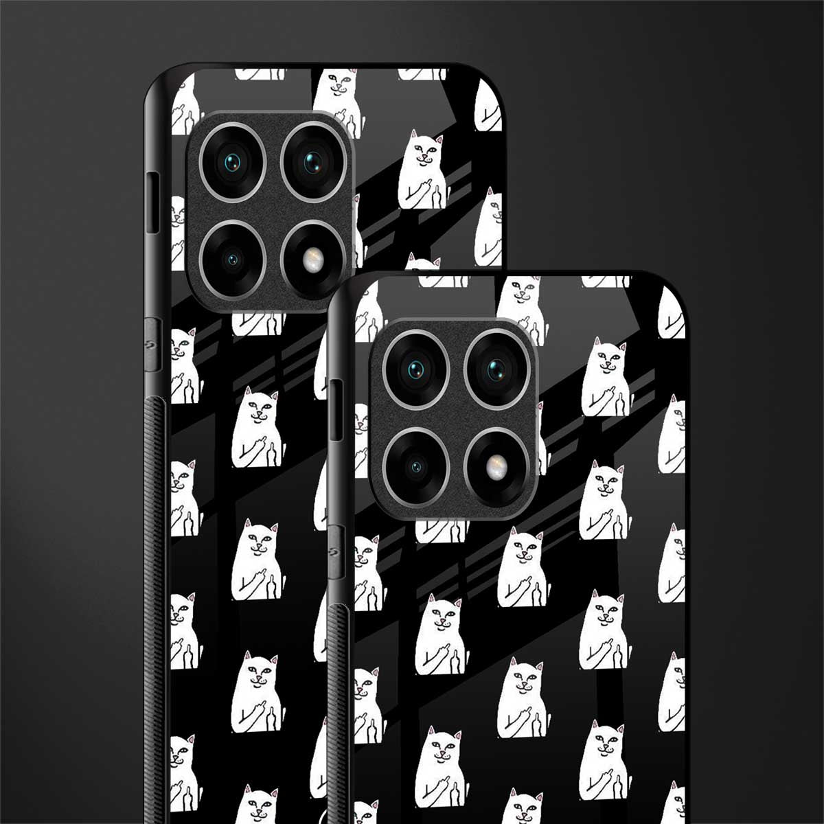 middle finger cat meme glass case for oneplus 10 pro 5g image-2