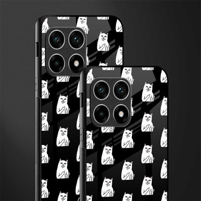 middle finger cat meme glass case for oneplus 10 pro 5g image-2