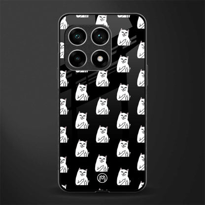 middle finger cat meme glass case for oneplus 10 pro 5g image
