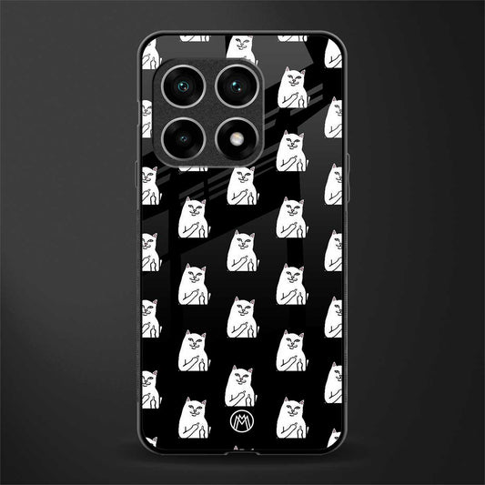 middle finger cat meme glass case for oneplus 10 pro 5g image