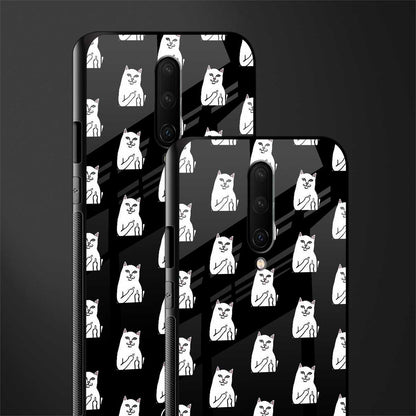 middle finger cat meme glass case for oneplus 7 pro image-2
