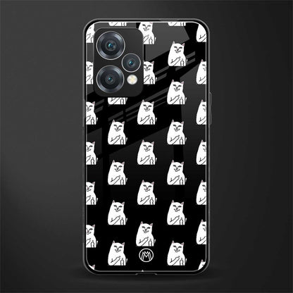 middle finger cat meme back phone cover | glass case for oneplus nord ce 2 lite 5g