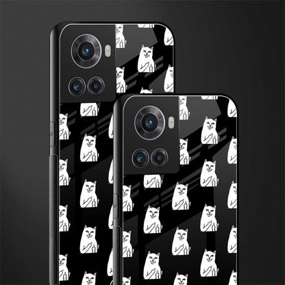 middle finger cat meme back phone cover | glass case for oneplus 10r 5g