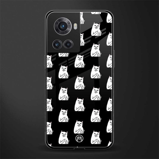 middle finger cat meme back phone cover | glass case for oneplus 10r 5g