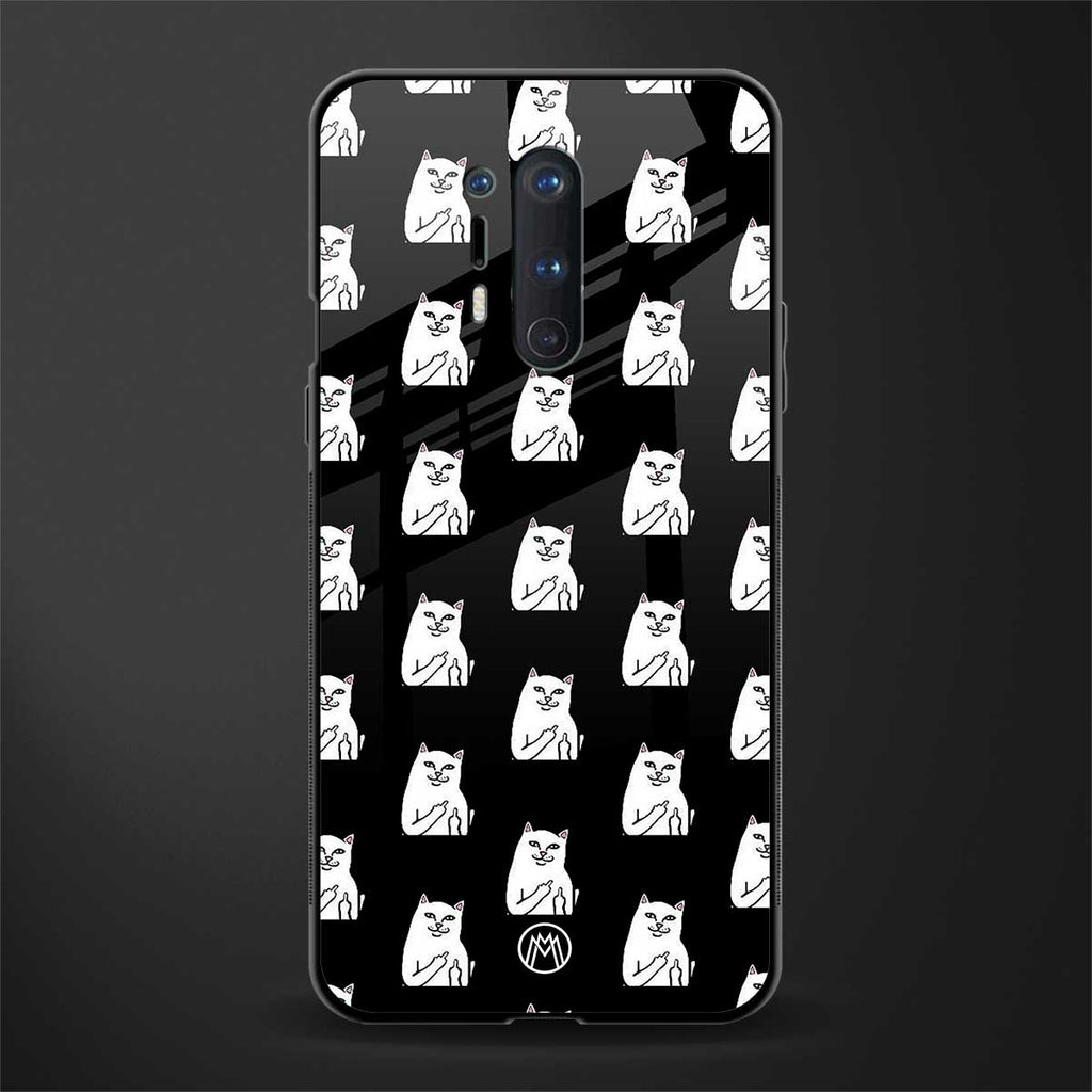 middle finger cat meme glass case for oneplus 8 pro image