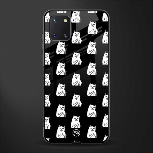 middle finger cat meme glass case for samsung a81 image