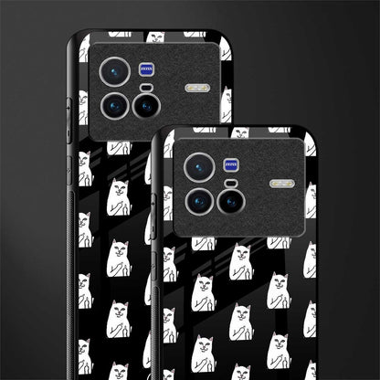 middle finger cat meme phone case | glass case for vivo x80