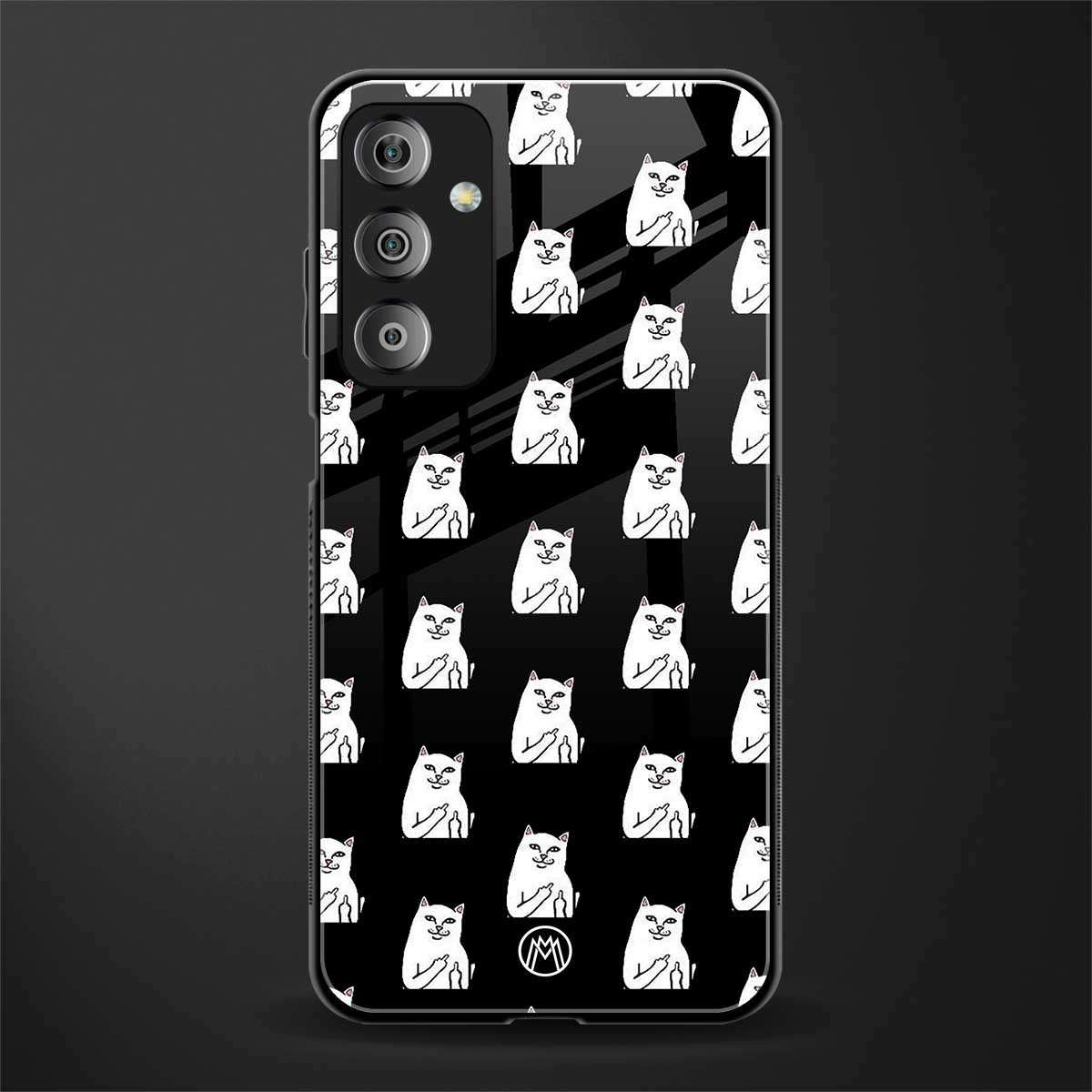 middle finger cat meme back phone cover | glass case for samsung galaxy f23 5g
