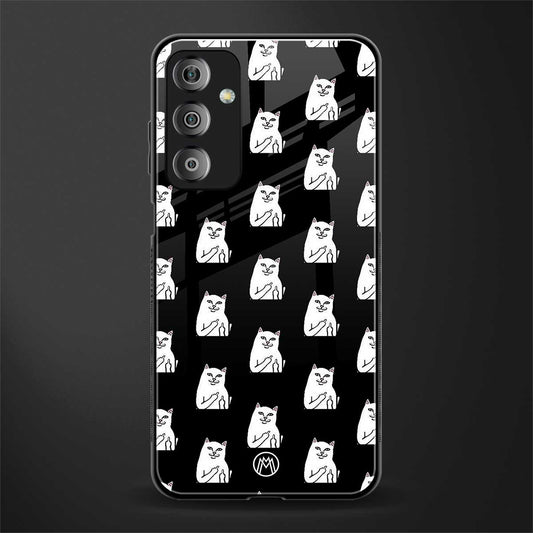 middle finger cat meme back phone cover | glass case for samsung galaxy f23 5g