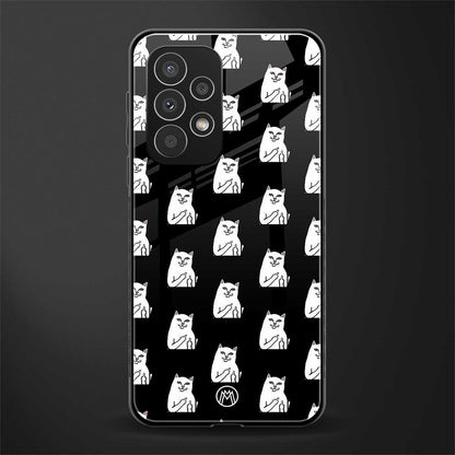 middle finger cat meme back phone cover | glass case for samsung galaxy a33 5g