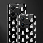 middle finger cat meme back phone cover | glass case for vivo y35 4g