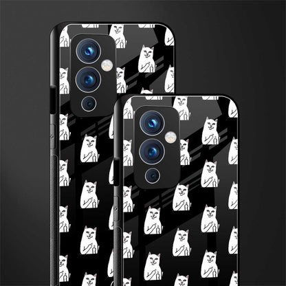 middle finger cat meme back phone cover | glass case for oneplus 9