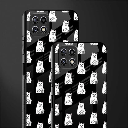 middle finger cat meme back phone cover | glass case for samsung galaxy f42