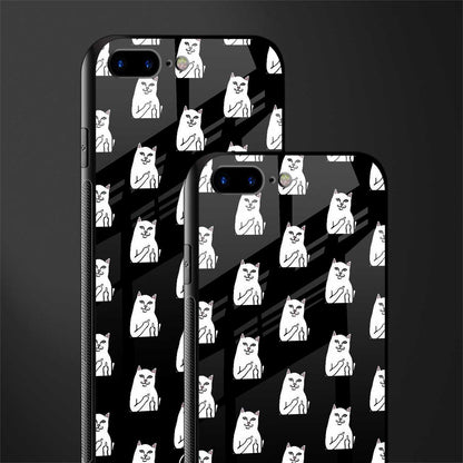 middle finger cat meme glass case for iphone 7 plus image-2