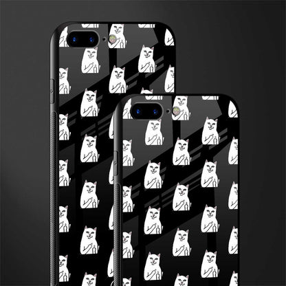 middle finger cat meme glass case for iphone 8 plus image-2