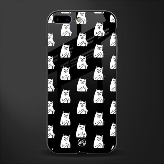 middle finger cat meme glass case for iphone 7 plus image