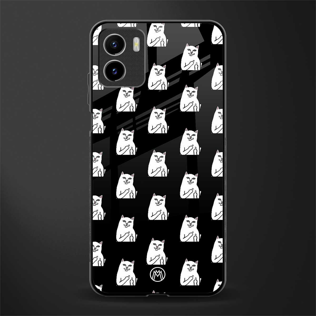 middle finger cat meme back phone cover | glass case for vivo y72